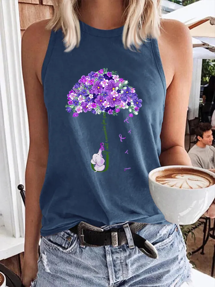 Women'S Round-Neck Sleeveless Vest With I Will Remember For You