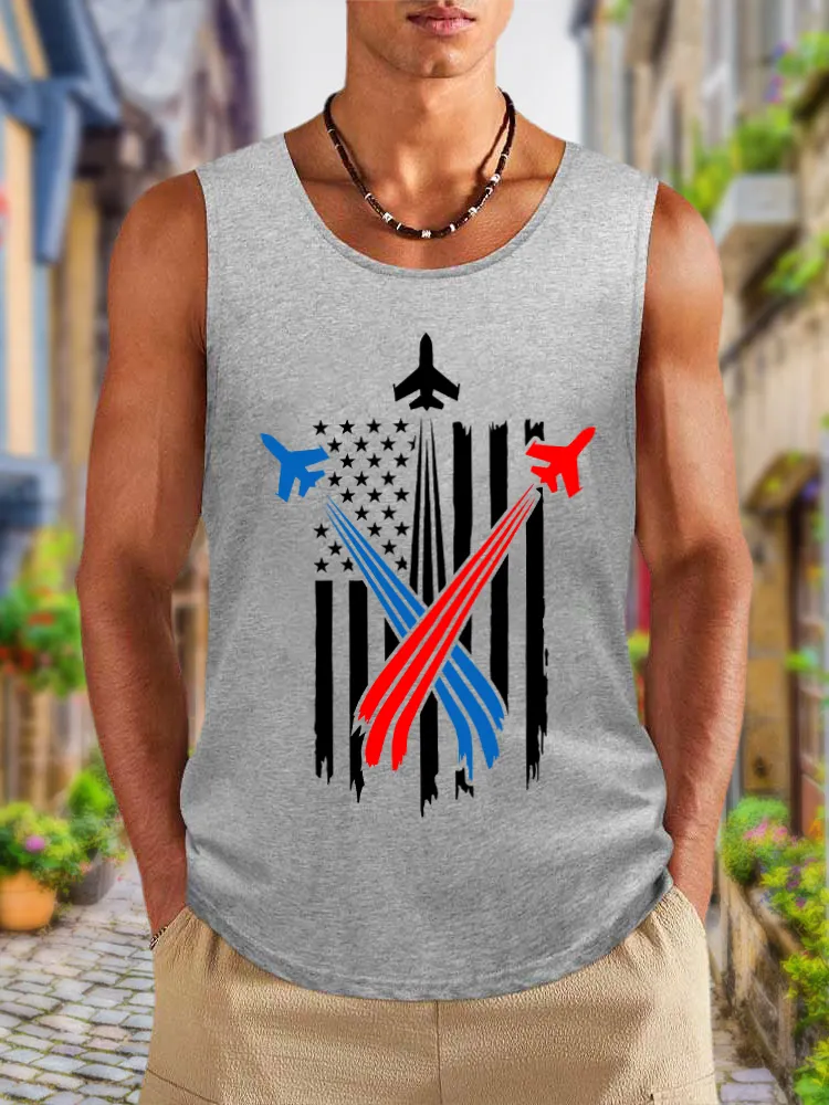 Men'S Independence Day Round-Necked Sleeveless Vest