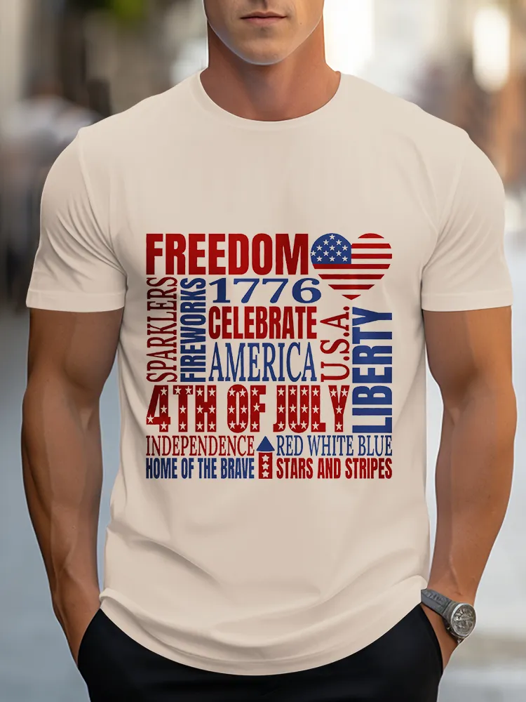 Man'S Freedom 1776 Round-Neck Short-Sleeved T-Shirt