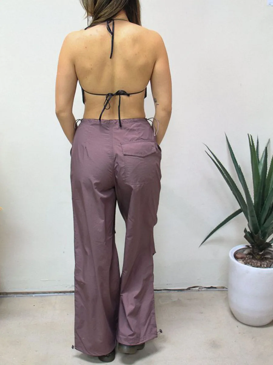 Causal Low Rise Parachute Pants