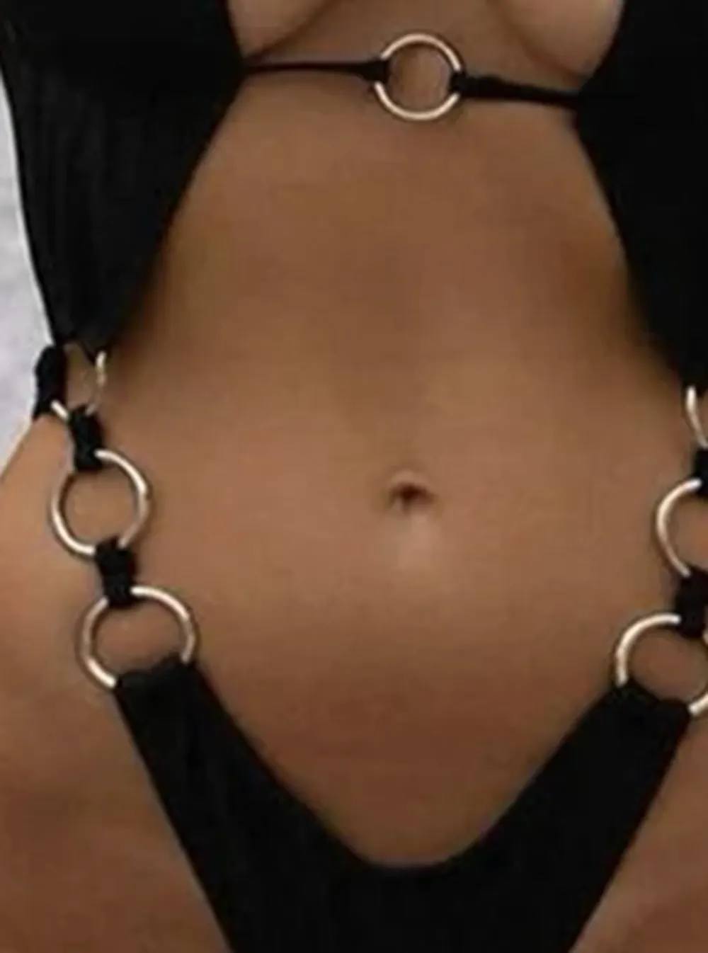 Halter Metal Circle One-piece Bikini
