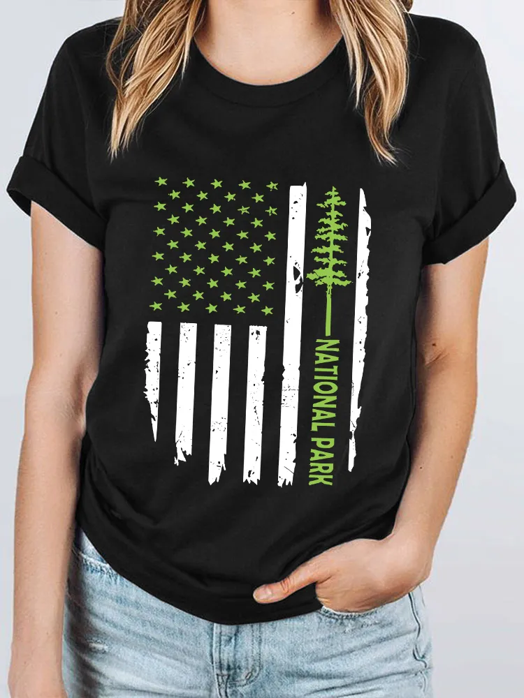 Women'S National Park Round-Neck Short-Sleeved T-Shirt