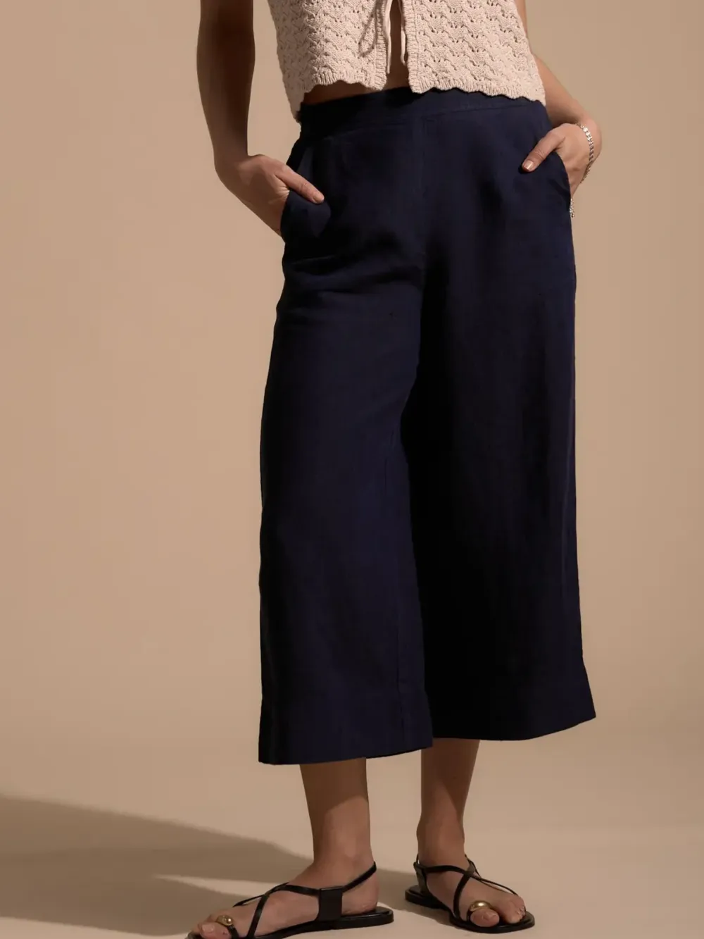 Denim Linen Crop