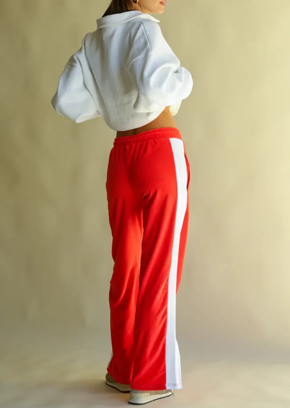 Red Terry Cloth Track Pants