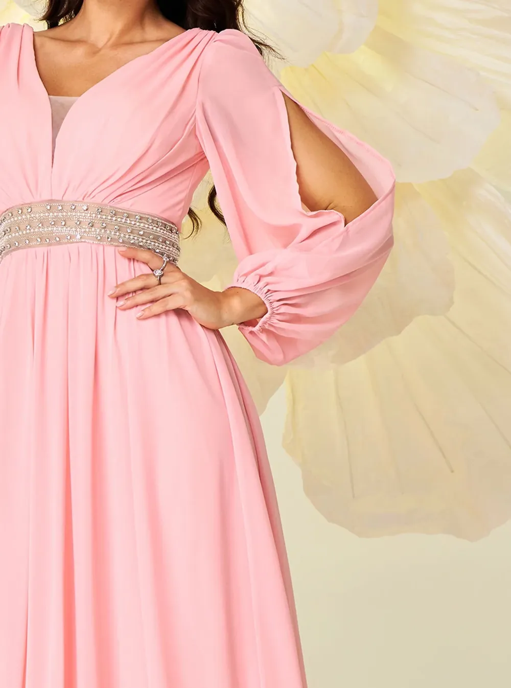 Mesh Cutout Bridesmaid Dress