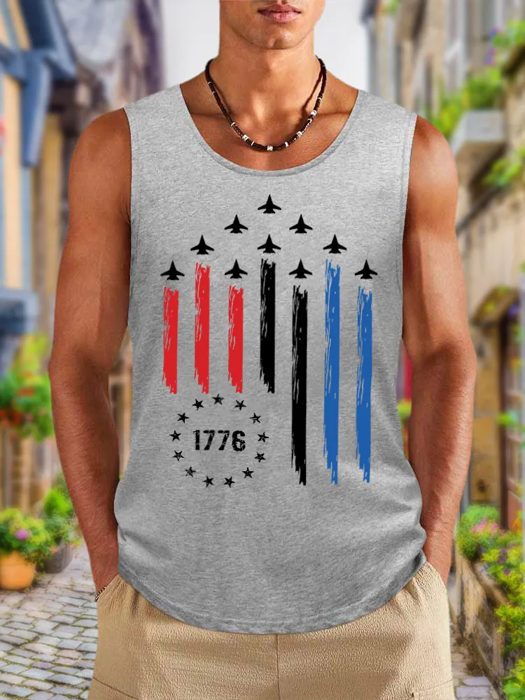 Men'S Independence Day Round-Necked Sleeveless Vest