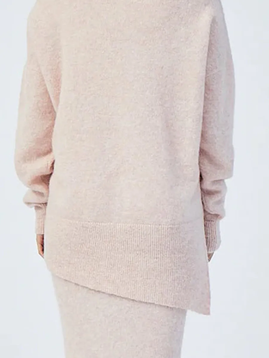 Asymmetrical Hem Soft Knit Jumper