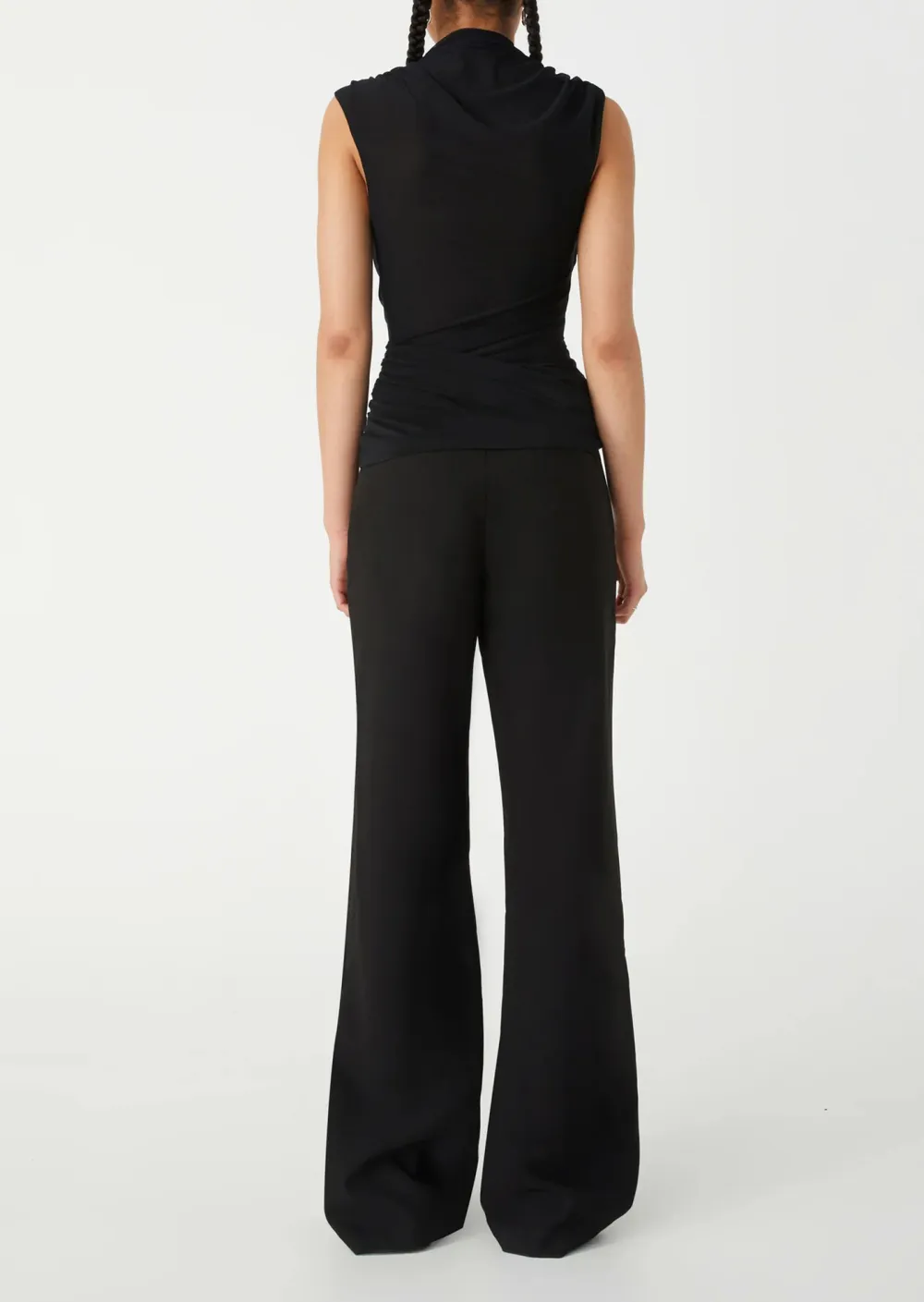 Black Asymmetric Sleeveless Top