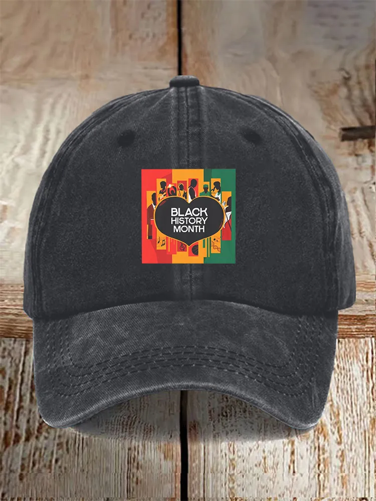 Black History Month Printed Baseball Cap