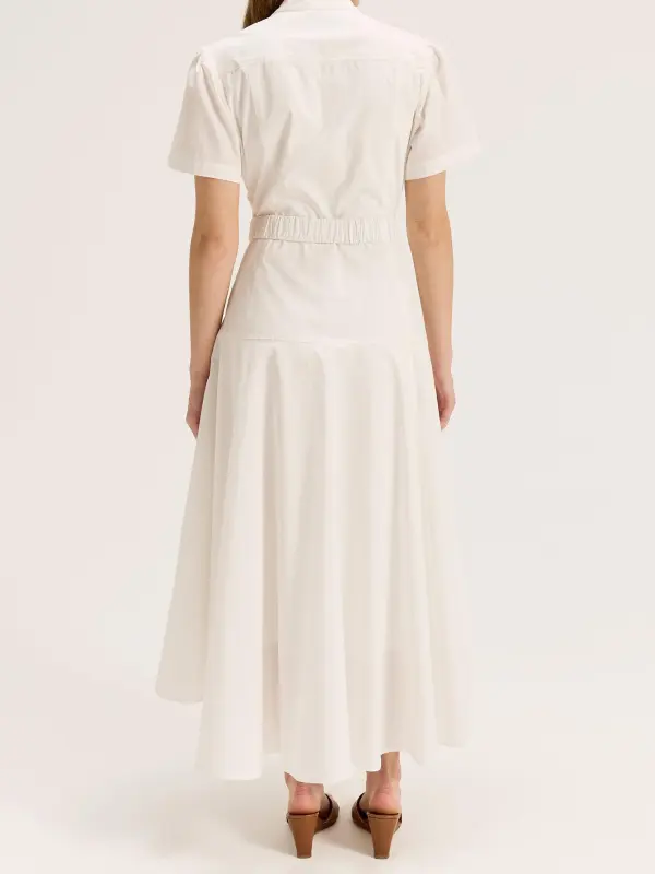 Solid Color Shirtdress with Belt