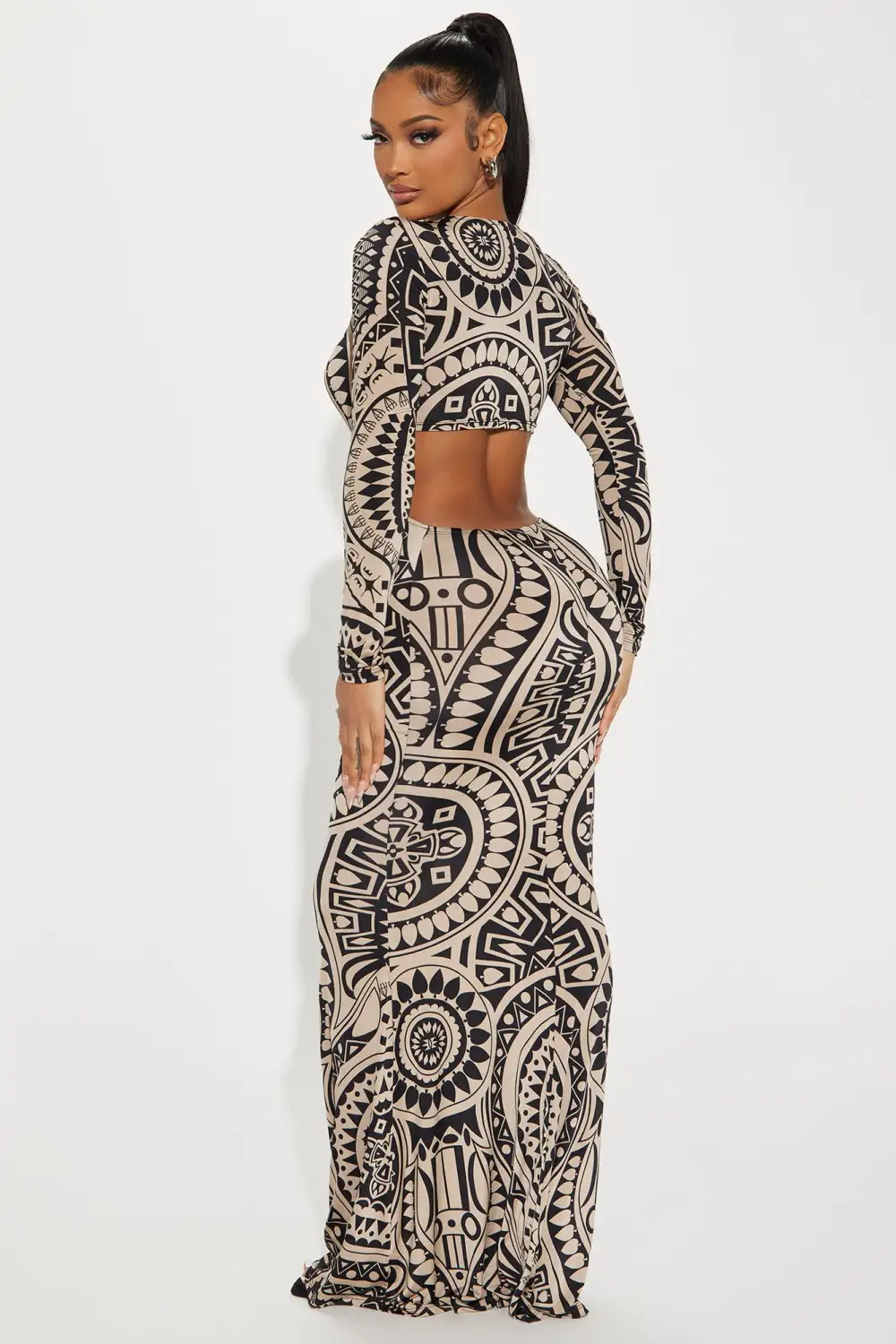 Eliza Maxi Dress - Taupe/combo