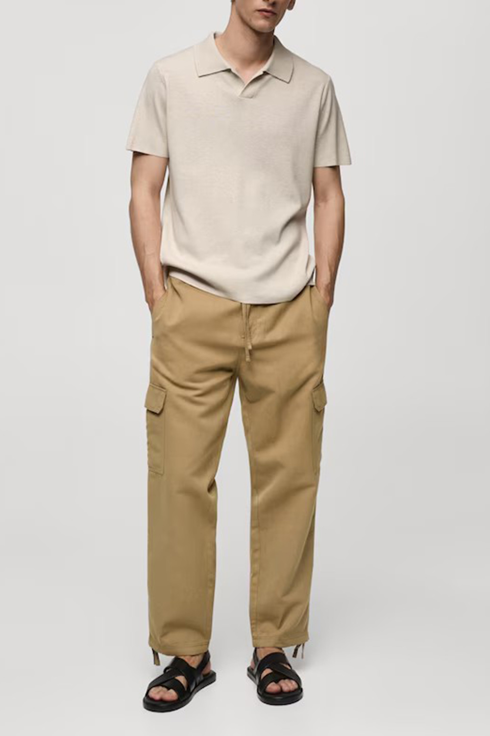 V-Neck Polo Collar Shirt