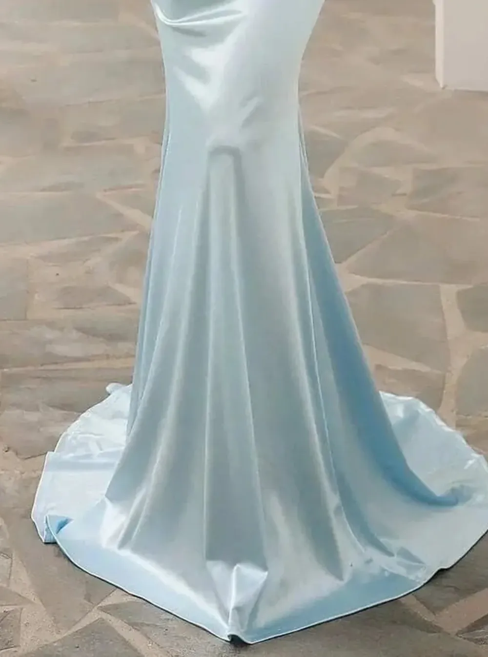 Lace Up Mermaid Satin Dress