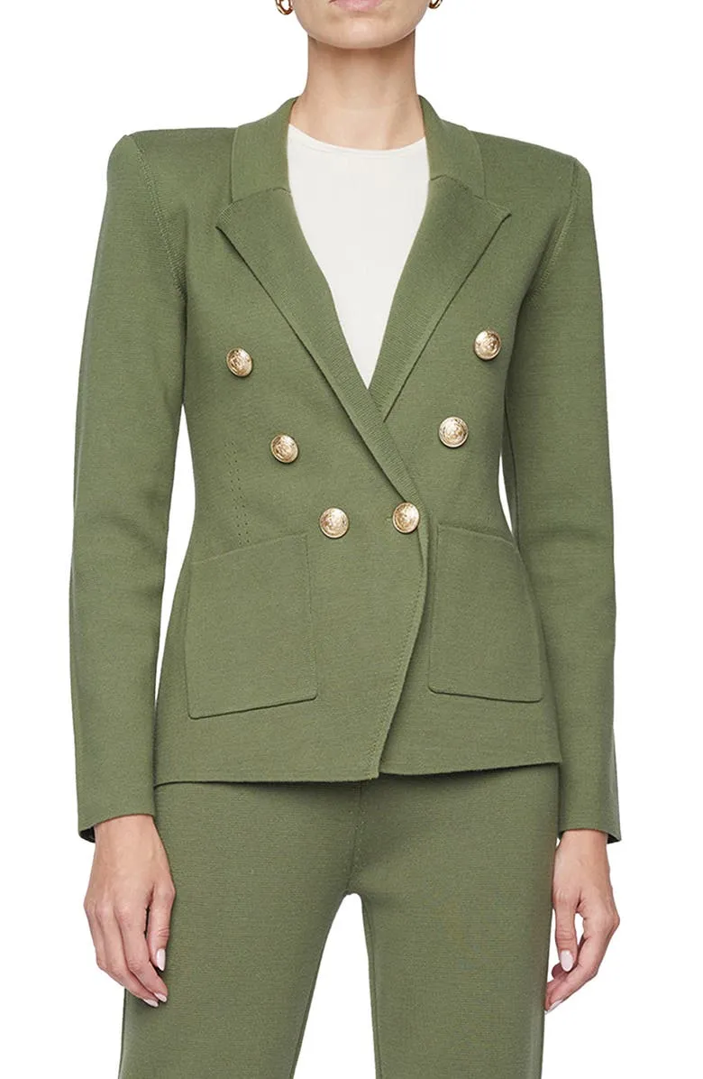 Kenzie Cotton Blend Knit Double Breasted Blazer