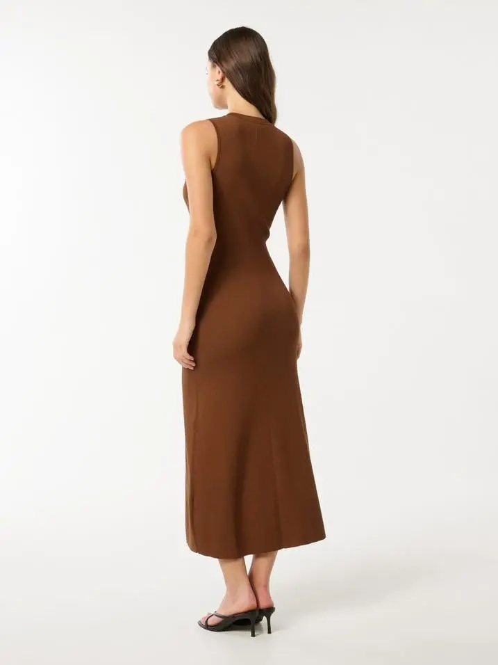 Button-Through Knit Dress