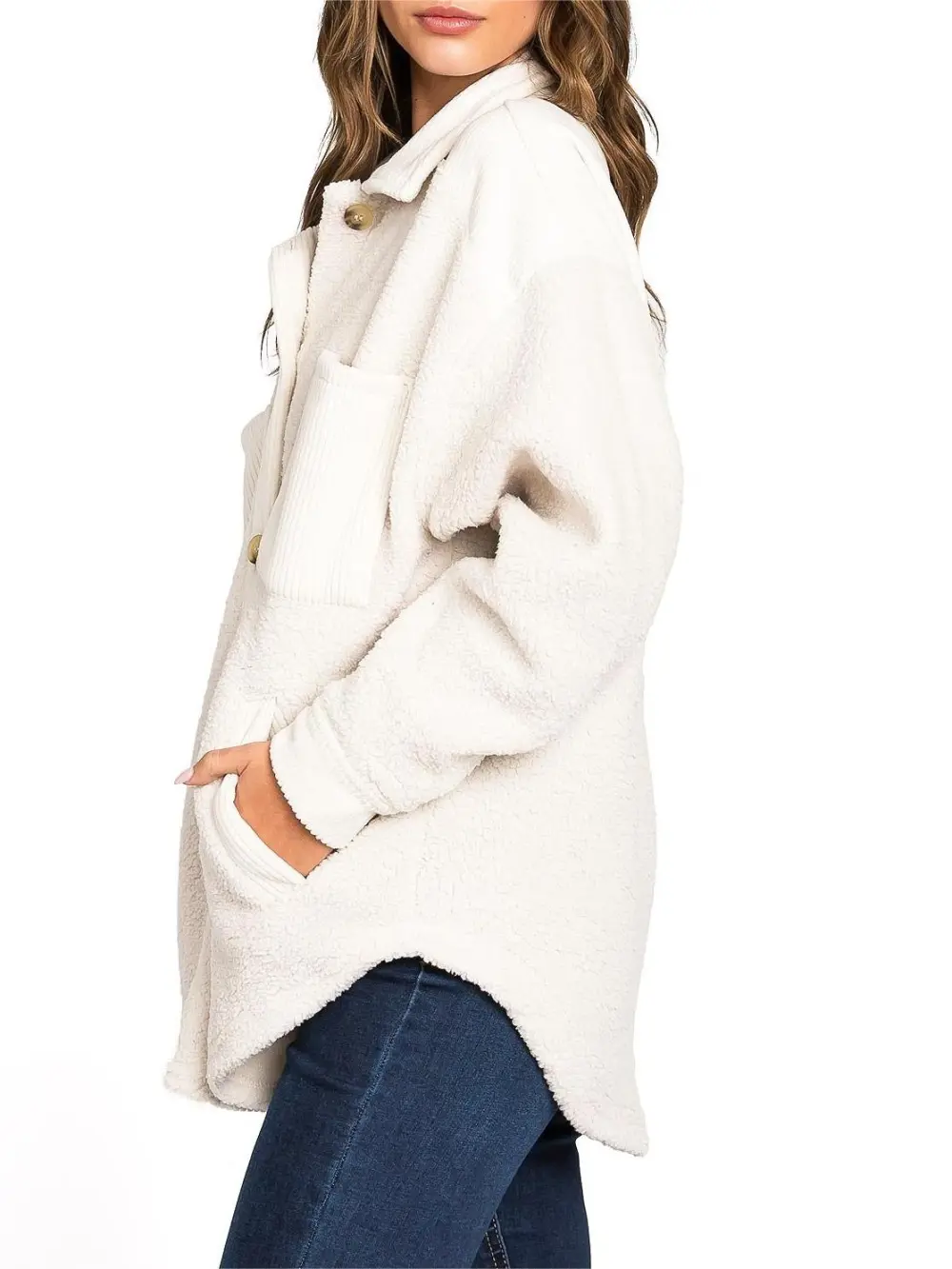 Ivory Sherpa - Lined Oversized Shacket