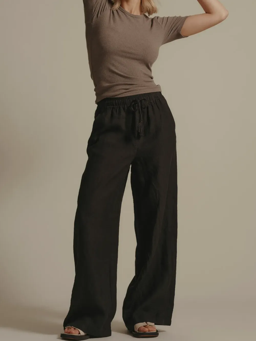 Elementary Wide Leg Linen Pant