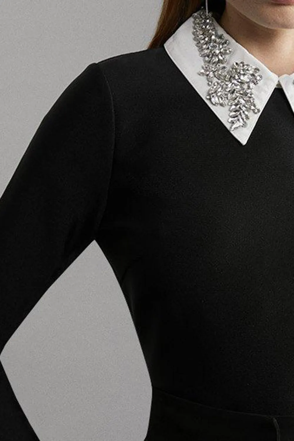 Embellished Collar Knit Top