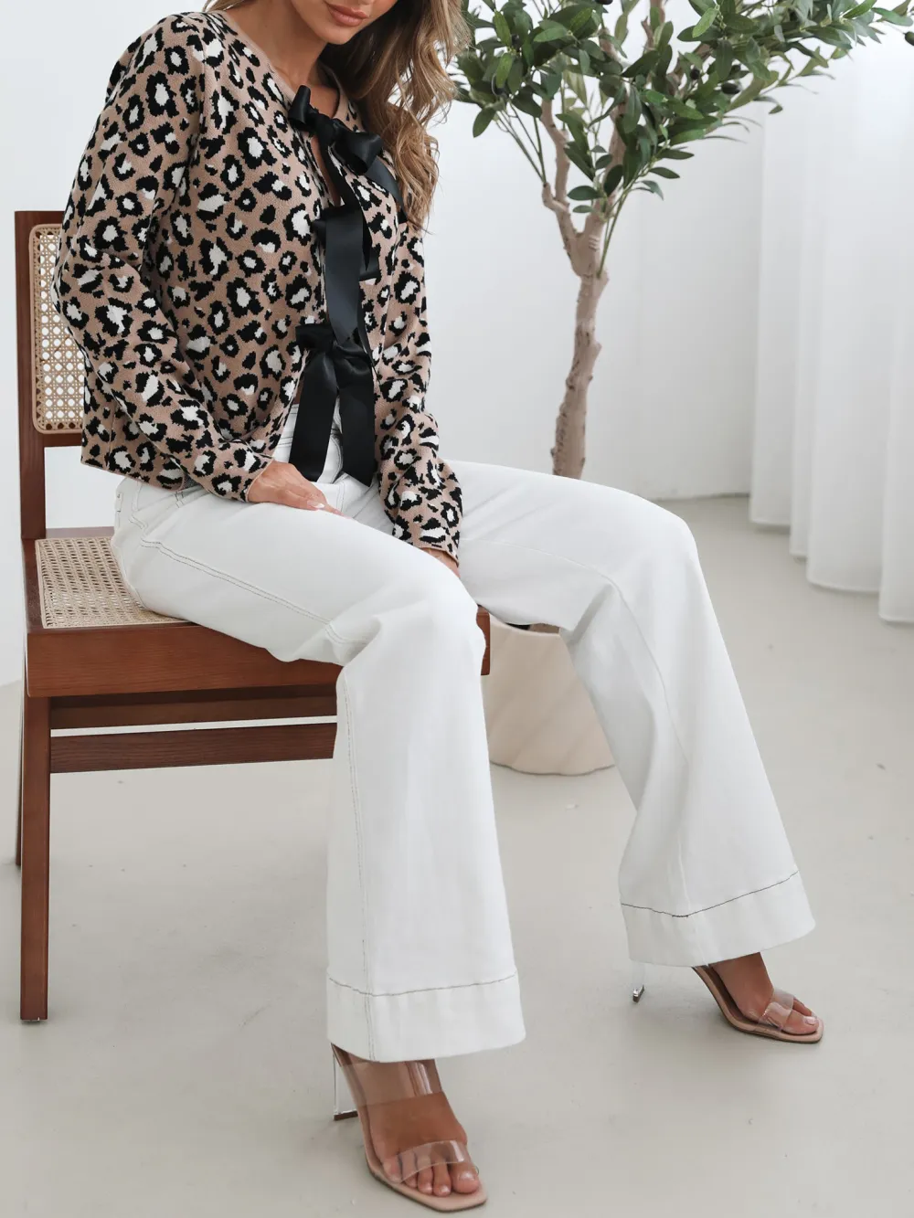 Camel Print Casual Style Cardigan