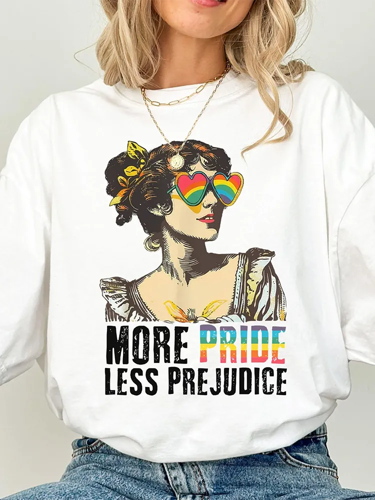 Women'S More Pride Less Prejudice Short Sleeve Round-Neck T-Shirt