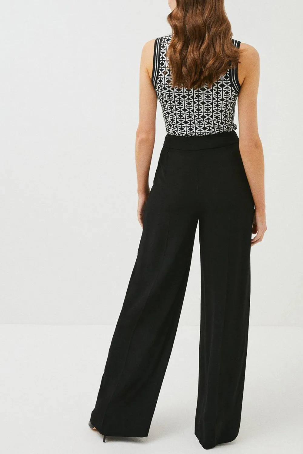 Tall Viscose Satin Back Crepe Wide Leg Trouser