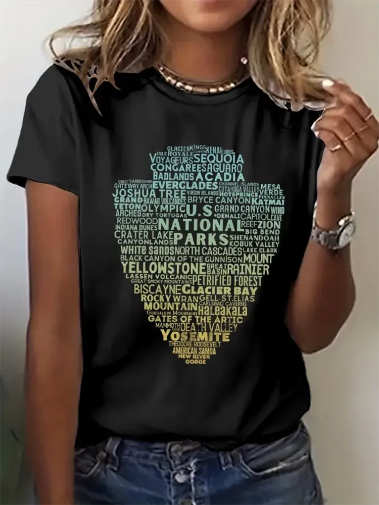 Woman'S National Parks Round-Nack Short Sleeve T-Shirt