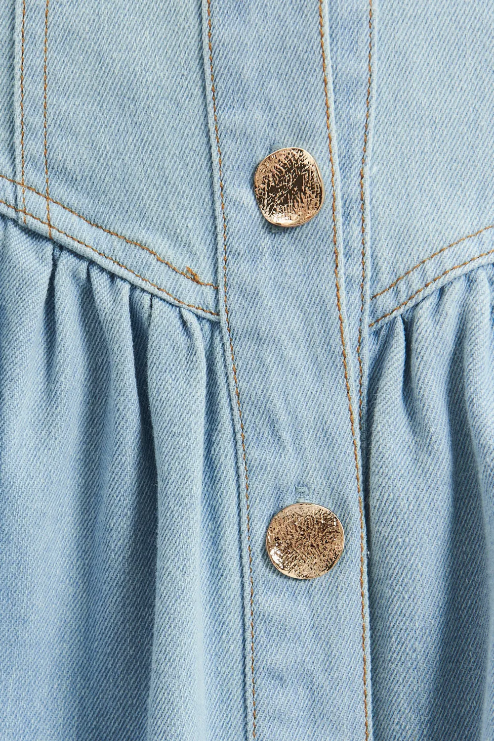 Light Blue High Waist Denim Midi Skirt