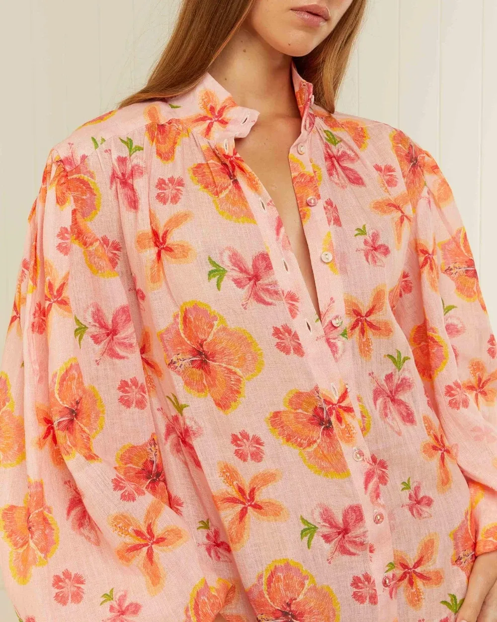 V-neck Puff Sleeve Maxi Dress