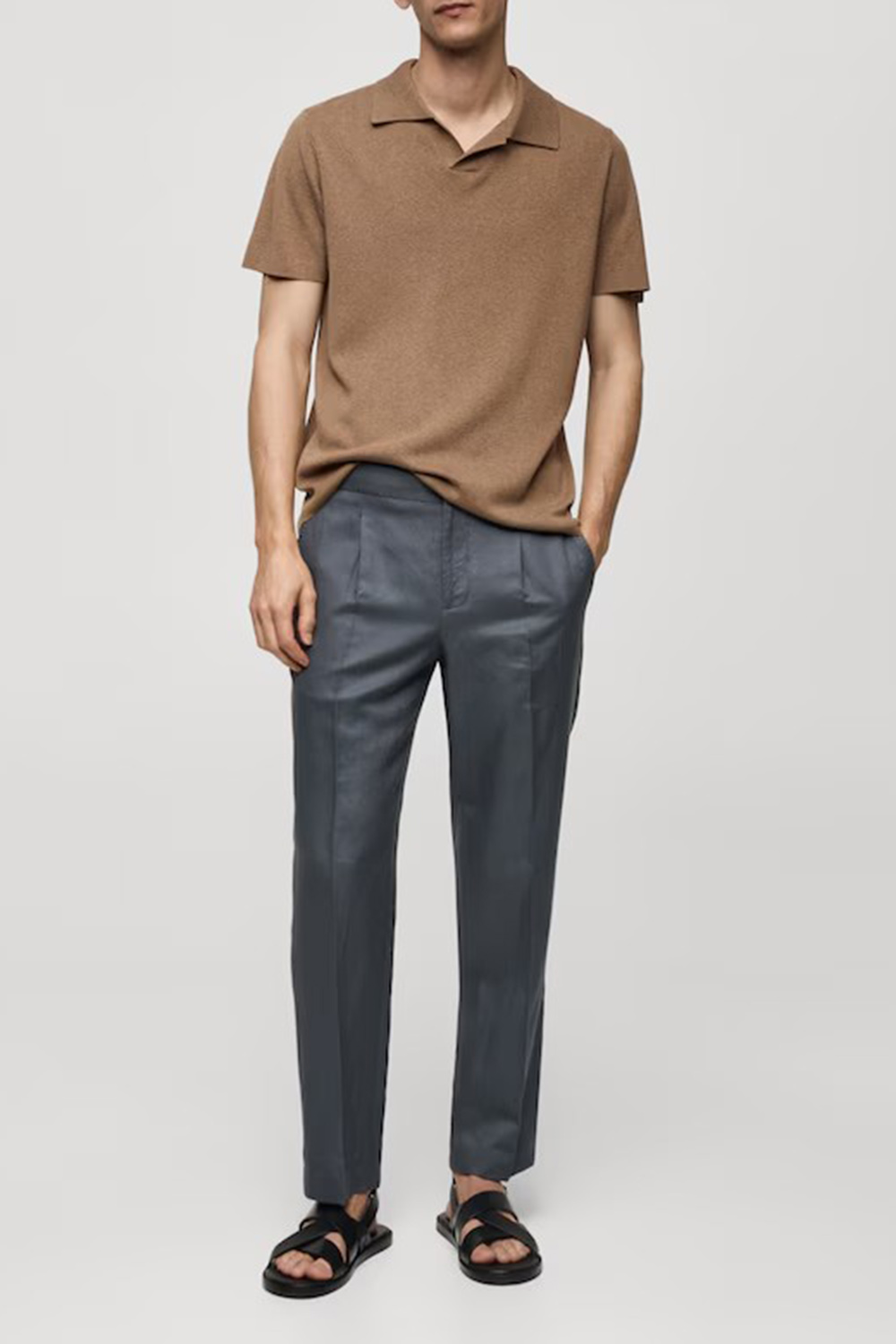 V-Neck Polo Collar Shirt