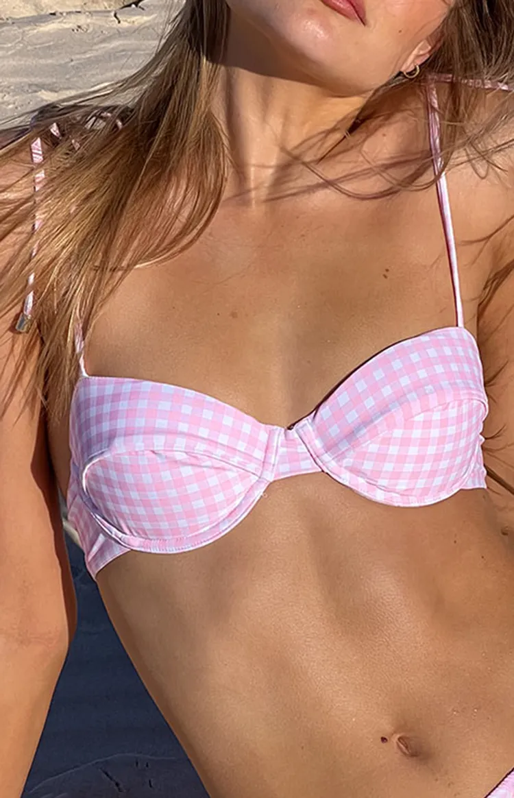 Pink Gingham Bikini Bottoms