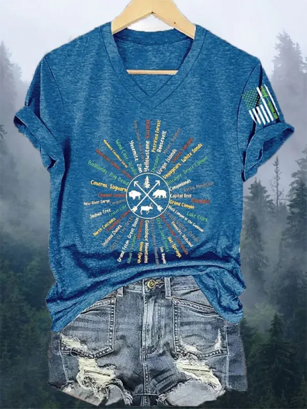 Women'S Vintage National Park Print T-Shirt