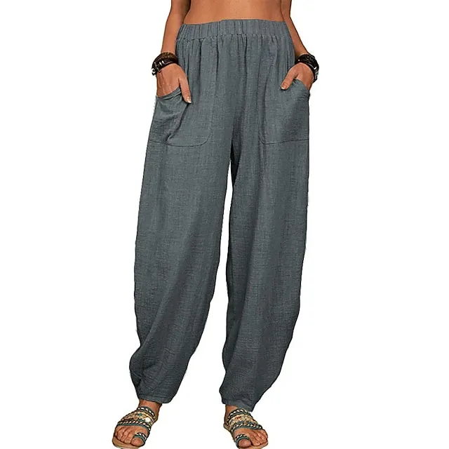 Women's High Waist Yoga Pants Maillard Wide Leg Pants Bottoms Quick Dry Solid Color White Black Gray Fitness Gym Workout Summer Sports Activewear Stretchy Skinny / Athletic / Athleisure