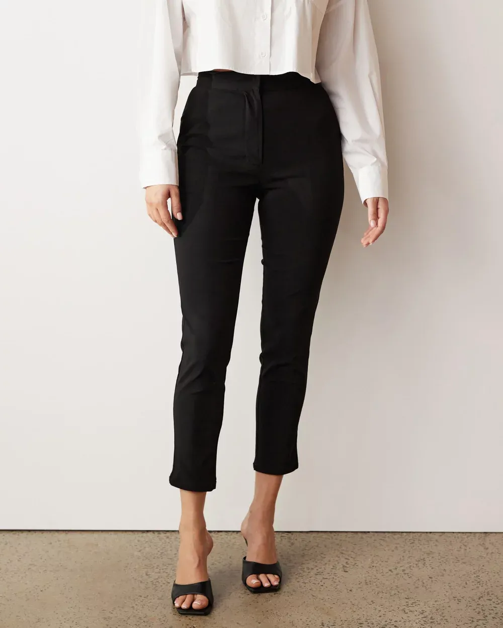 High Waisted Slim Leg Pants
