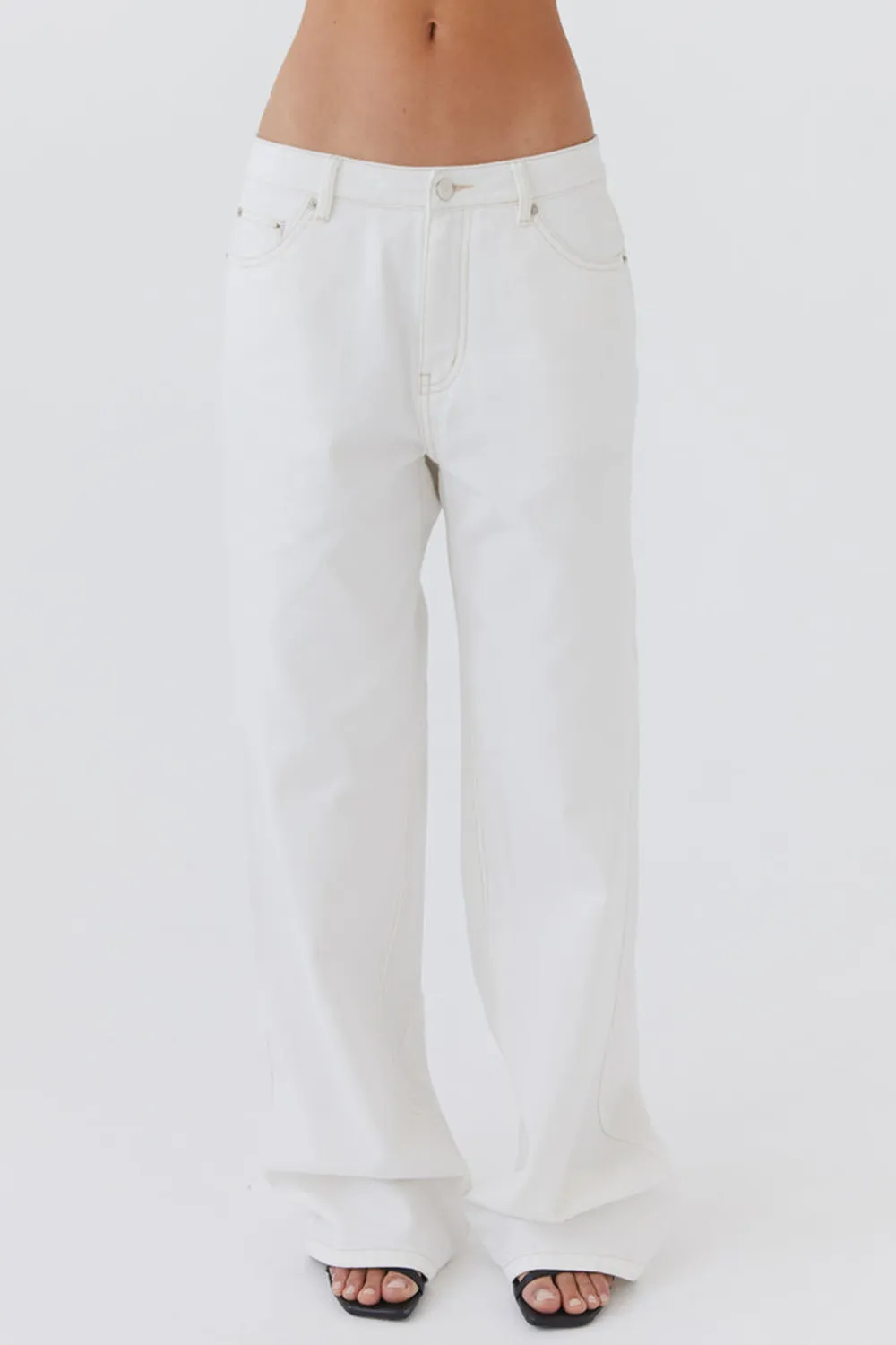 Keanna Low Rise Denim Jeans - Washed Denim