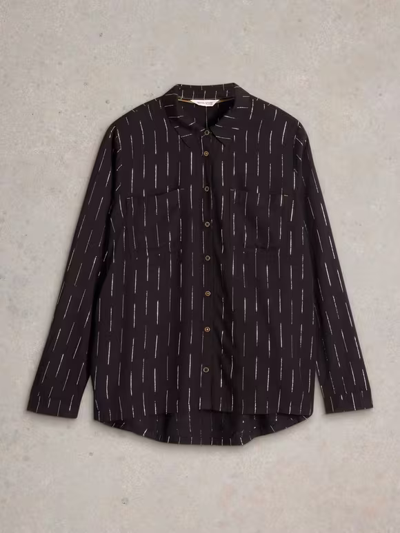 Long Sleeve Metallic Shirt