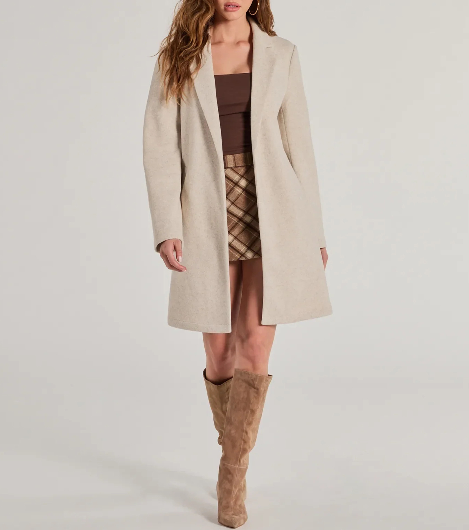 Perfect Chic Faux Wool Trench Coat