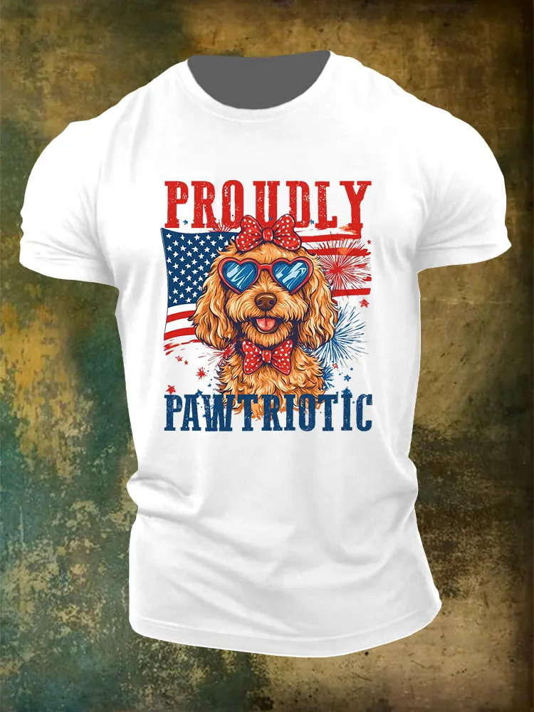 Men'S Proudly Pawtriotic Round-Neck T-Shirt