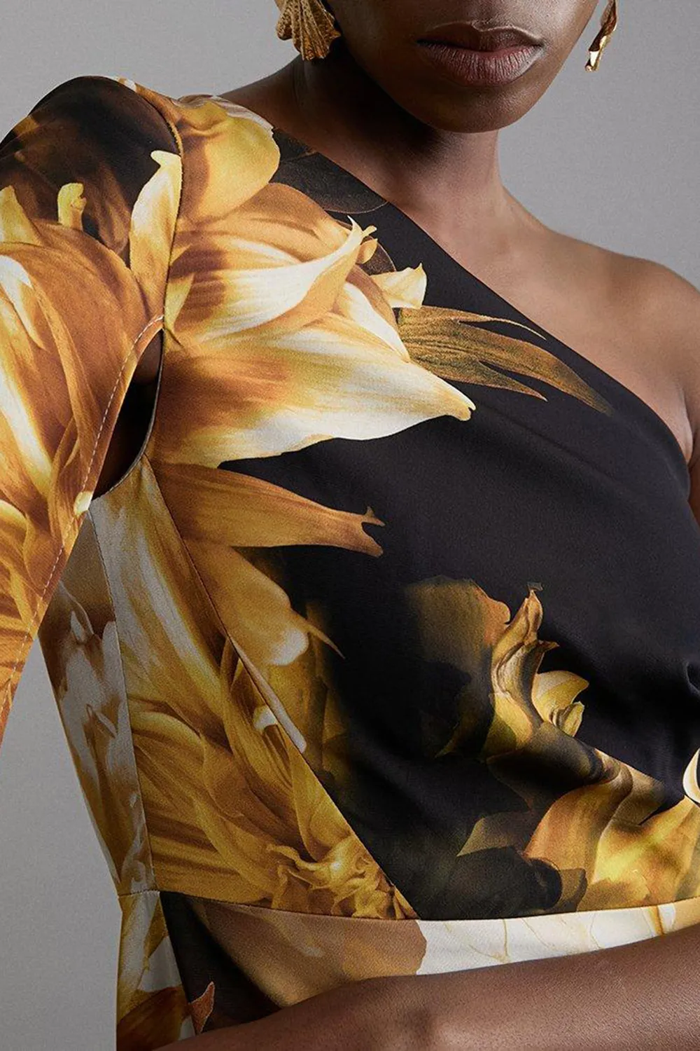 Random Printing Viscose Jersey Hardware Maxi Dress
