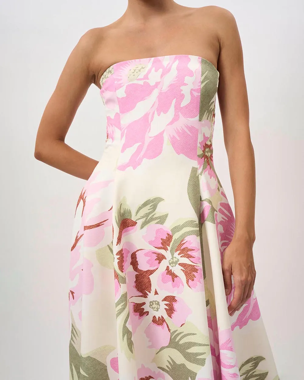 Print Floral Tube Top Dress