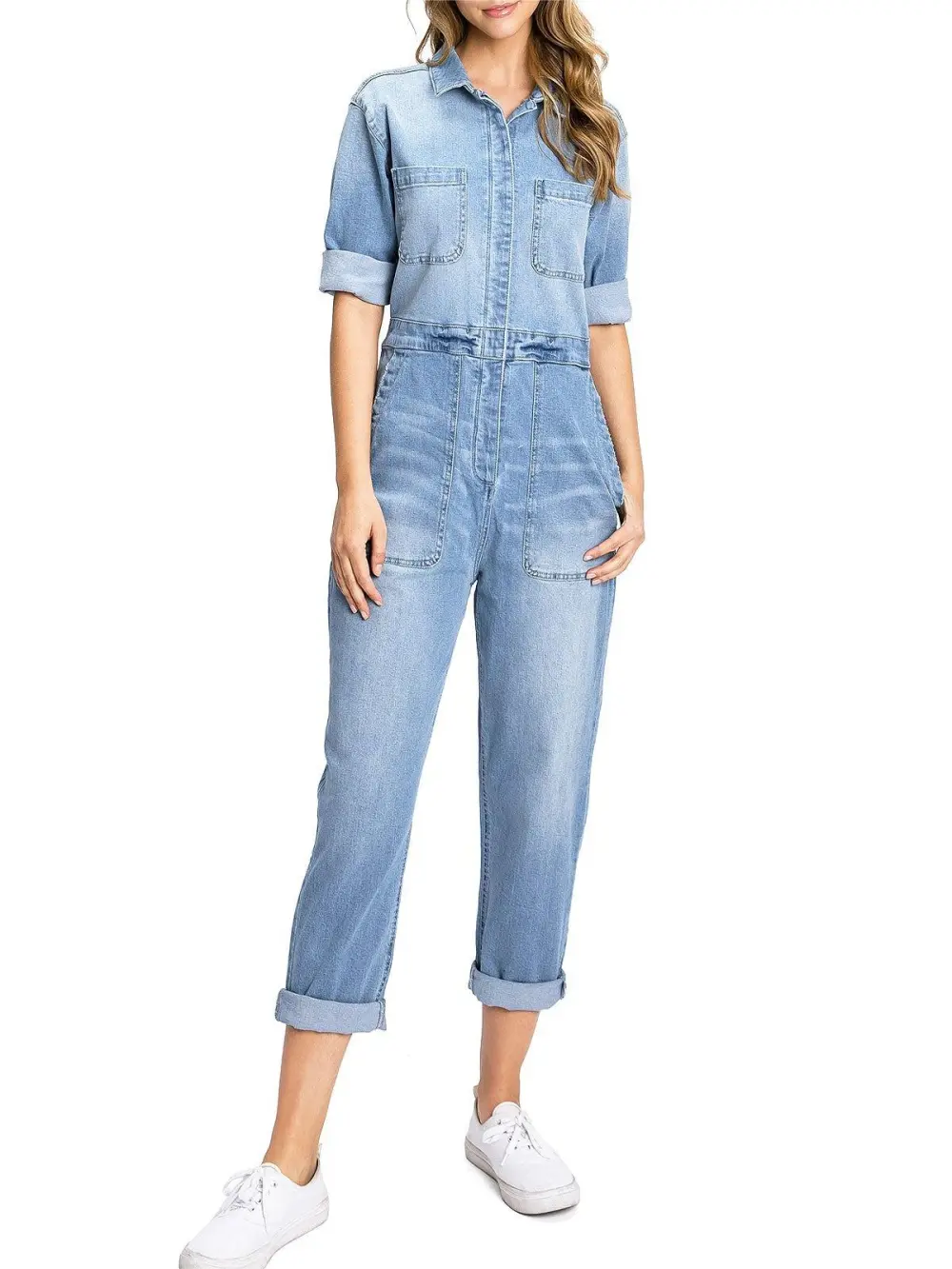 Light Blue Denim Relaxed Jumpsuit