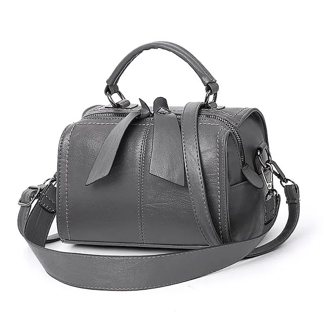 Women's Handbag Crossbody Bag Shoulder Bag PU Leather Office Daily Large Capacity Solid Color Black Yellow Wine
