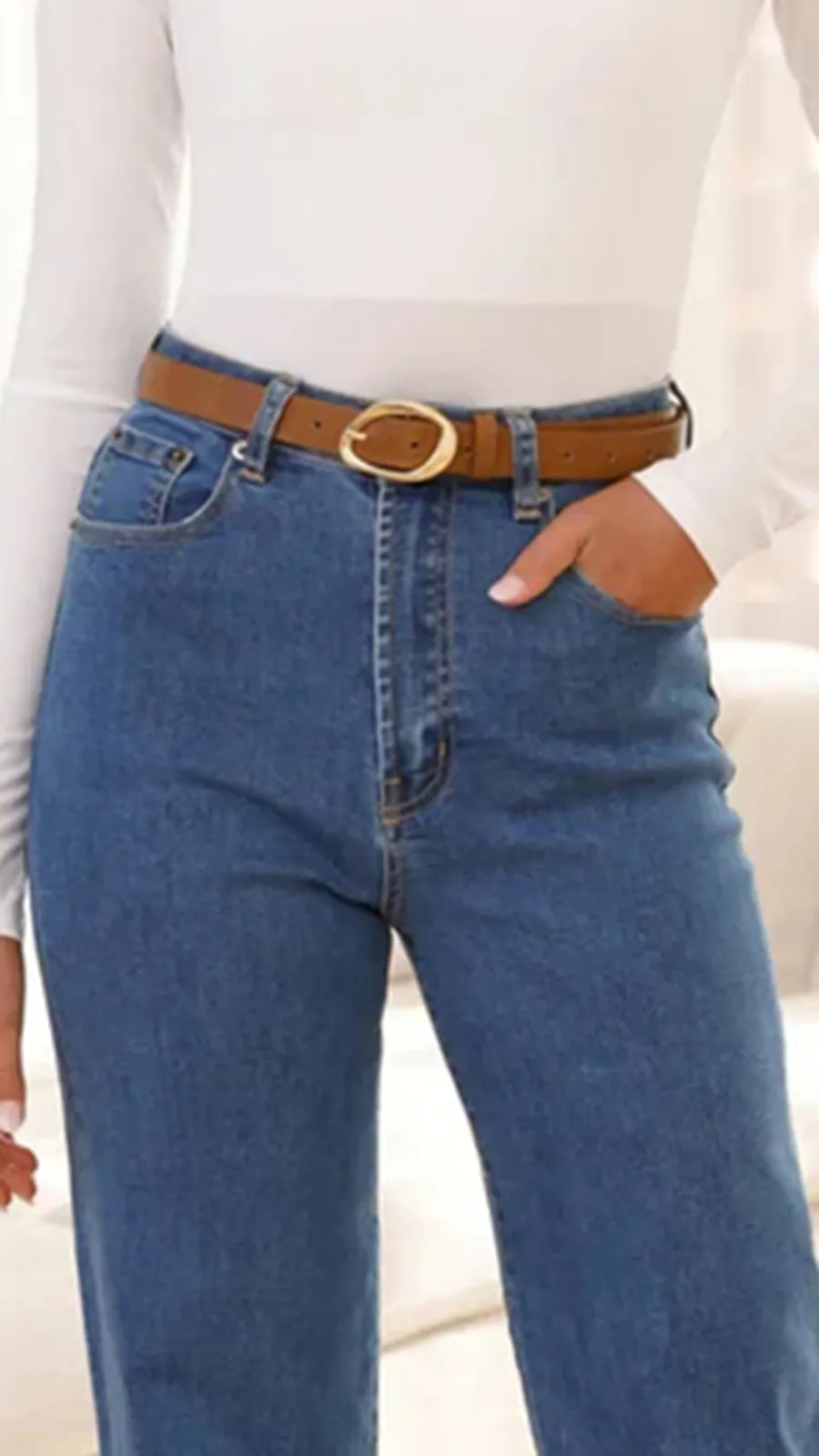 Stretchy Denim Material Jeans