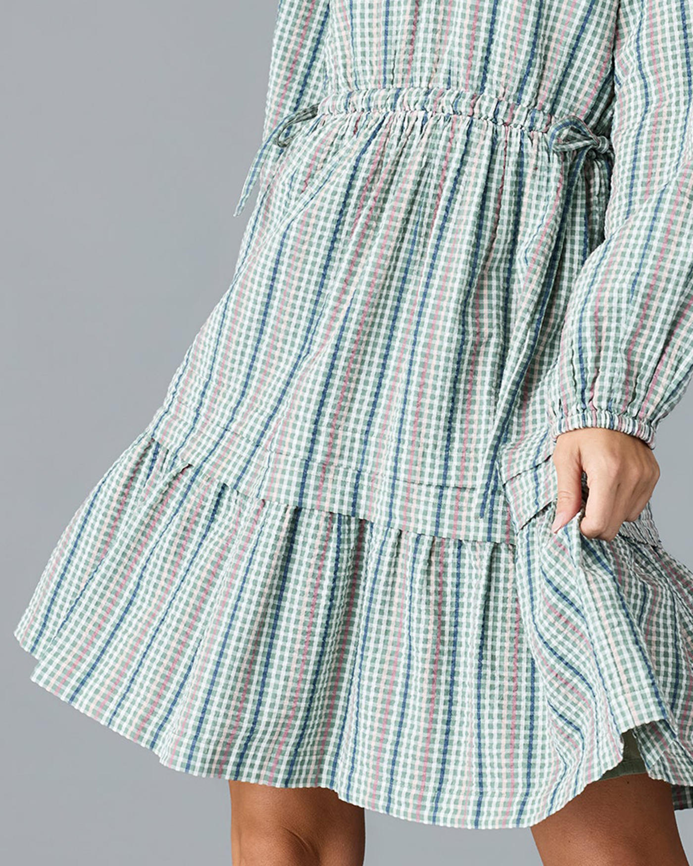 Light Colored Checkered Dress