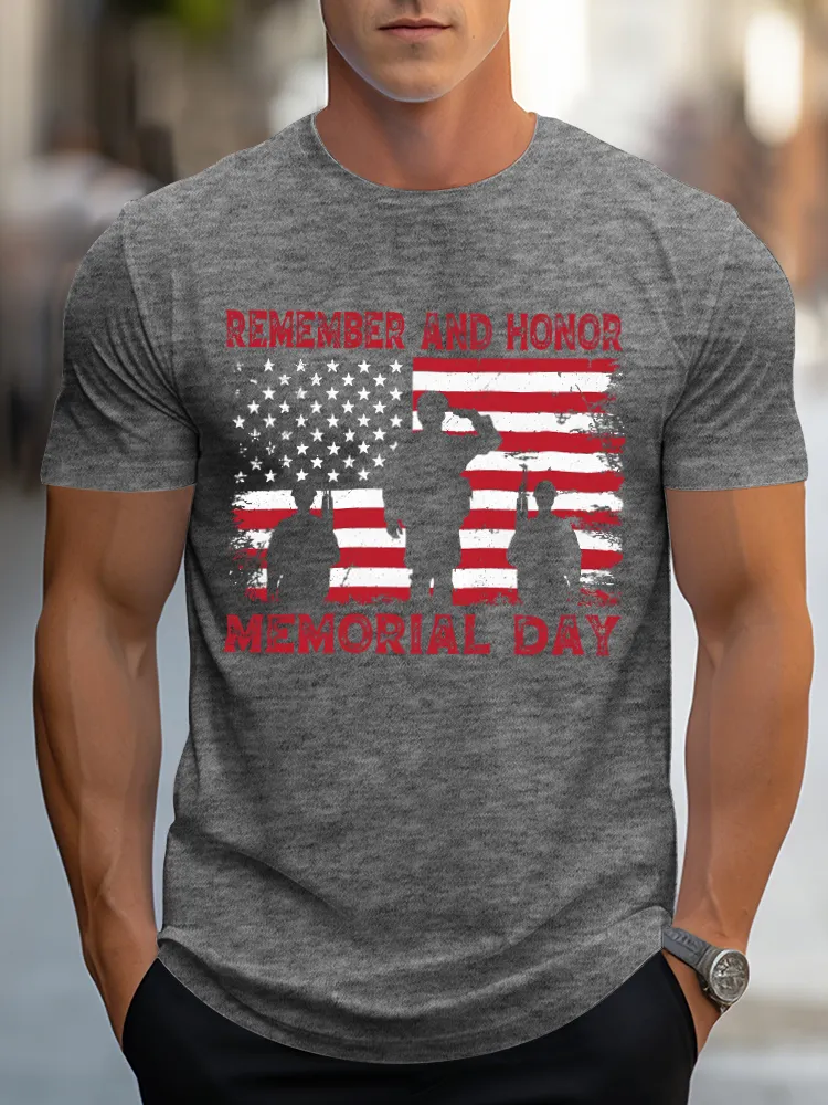 Men'S Remember And Honor Memorial Day Short Sleeves T-Shirt