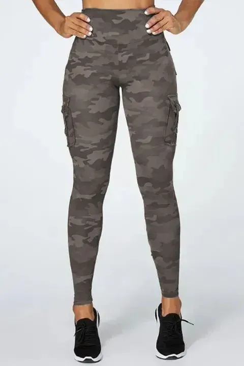 Camo Flap Pocket Design Scrunch Butt Sports Leggings