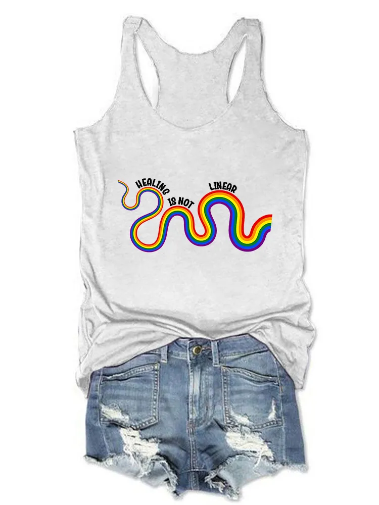 Women'S Round-Neck Sleeveless Vest Healing Is Not Linear Prints