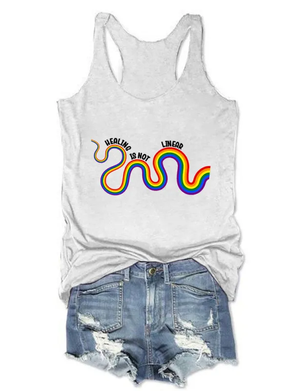 Women'S Round-Neck Sleeveless Vest Healing Is Not Linear Prints