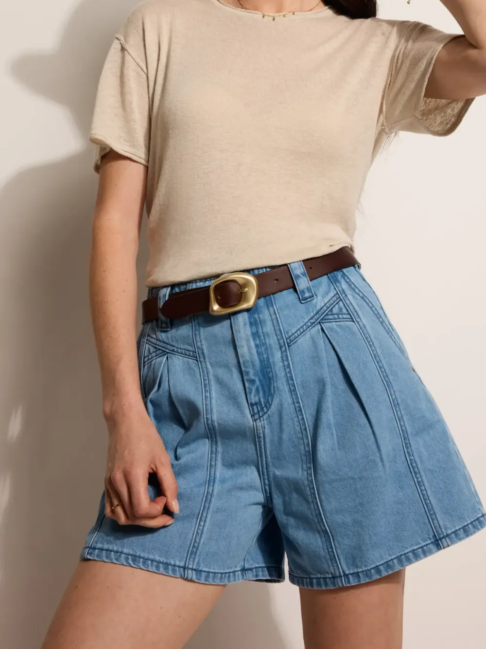Mid Wash Denim Short