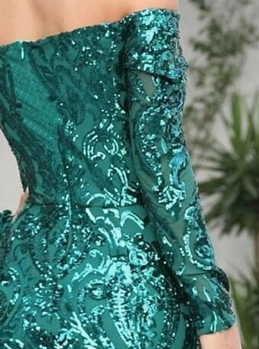 Off Shoulder Sequin Prom Dress