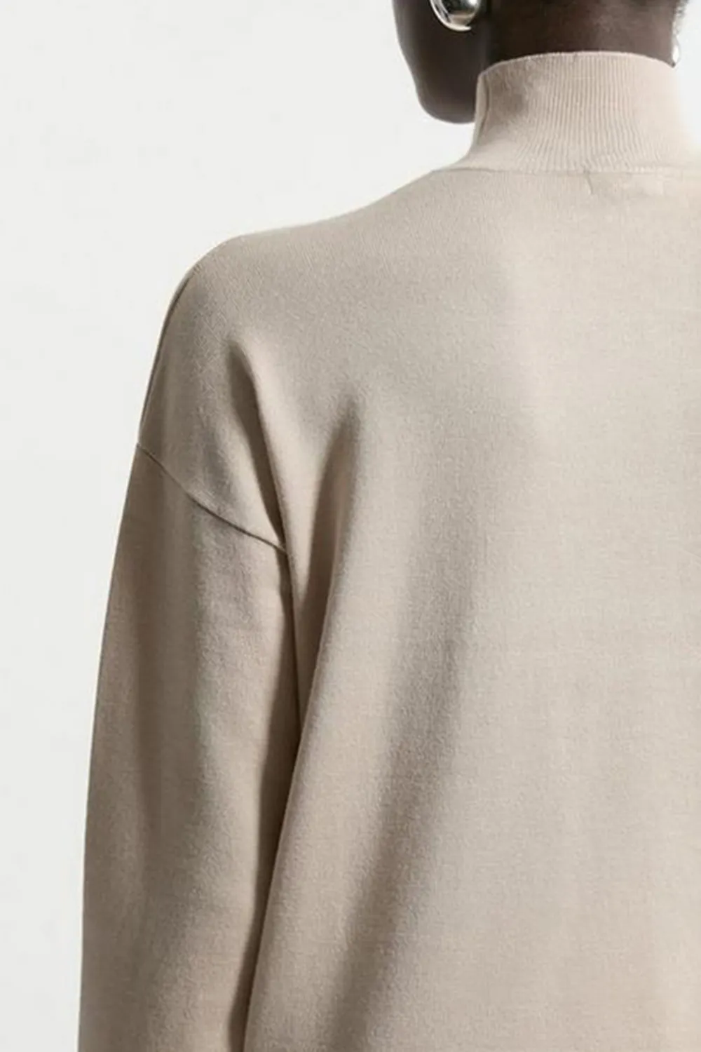 Viscose Blend Popper Detail Knit Jumper